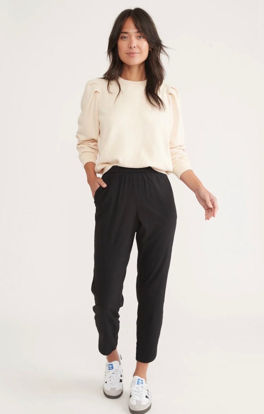 Marine Layer Allison Pants Black Jogger Ankle Tappered Size Medium